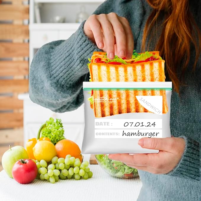 Sandwich Storage Zip Bags for Food On the Go, 600 Count| Double Zipper, Freshness Easy Open Reclosable Clear Plastic Bags