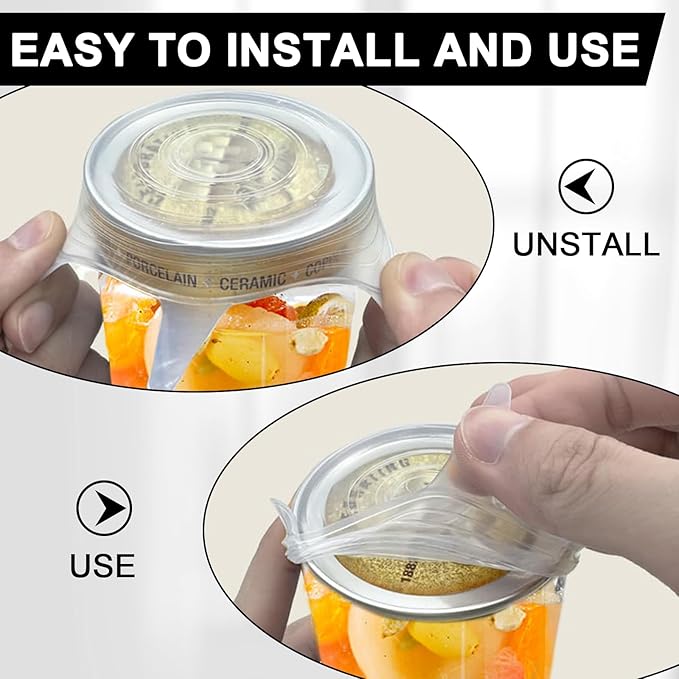10 Pcs Silicone Stretch Lids,Same Size Silicone Lids,Extra Small Stretch Lid,Reusable Jar Cover,Can Covers for 2 Inch To 2.4 Inch Cans Cups and Bottles