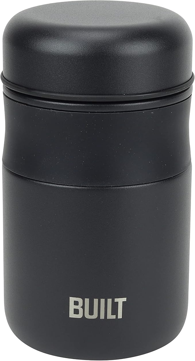 BUILT 16 Ounce Vacuum Insulated Food Jar Tumbler Double Wall, Black