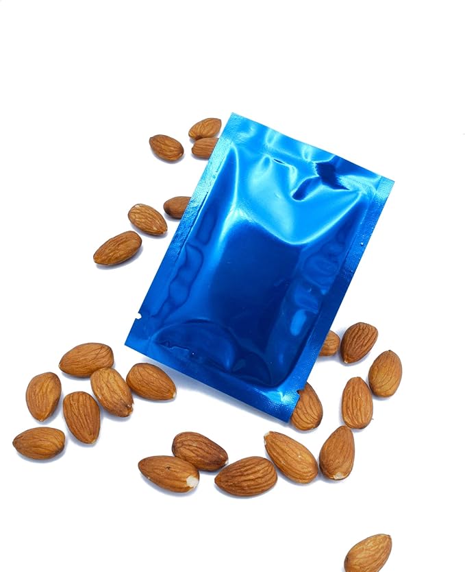 QQ Studio 100 PCS Metallic Mylar Foil Open Top Sealable Bags (9x13cm(3.5x5.1"), 100x Dark Blue)