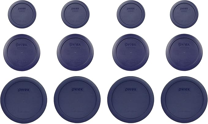 Pyrex 4-Piece Blue Glass Measuring Cup Set with Lids