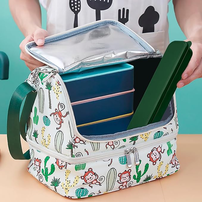 Portable Cutlery Set With Case - 18/8 Stainless Steel Spoon and Fork for Lunch Box, 3 PCs Silverware Ideal for Travel, Camping, Office