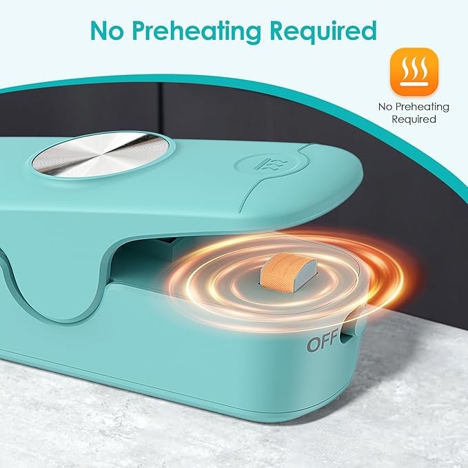 Bag Sealer, 2 in 1 Mini Bag Sealer Heat Seal and Cutter, Portable Chip Bag Sealer Heat Sealer Bag Resealer for Snacks Candies Plastic Bag Food Storage (Batteries Included)