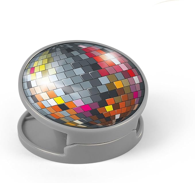 Genuine Fred BOOGIE BITES, Disco Ball Bag Clips, Set of 4, Set of 4 Groovy Spring-Loaded Clips for Fresh Snacks, Metallic Printed Graphics, Fun Food Storage Clips, Fun Kitchen Accessories
