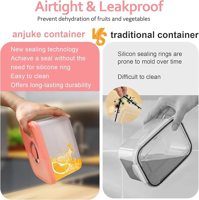 6 PCS Fruit Storage Containers for Fridge with Lids, BPA-Free, Produce Storage Containers with Removable Colander, Dishwasher & Microwave Safe for Salad Berry Lettuce Keeper