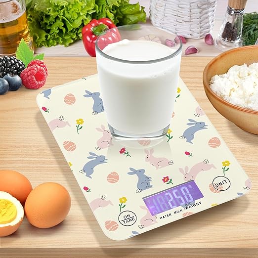 Food Scale Kitchen Scale for Baking Cooking Digital Food Weighing Measuring Scale Small Waterproof Electric Food Scale Easter Bunny Eggs