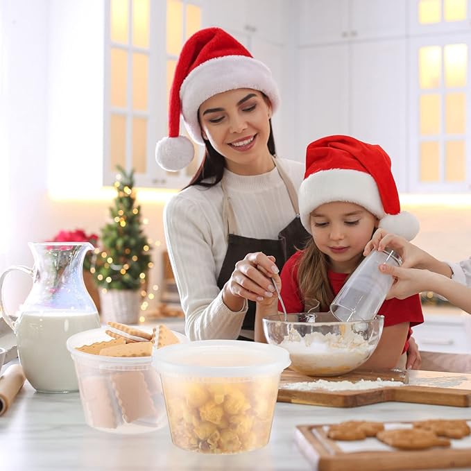 100 Sets Deli Containers with Lids 16 oz Leakproof Disposable Soup Containers plastic Food Storage box with Airtight Lids Round Clear Takeout bowl, Microwave Dishwasher Freezer Safe