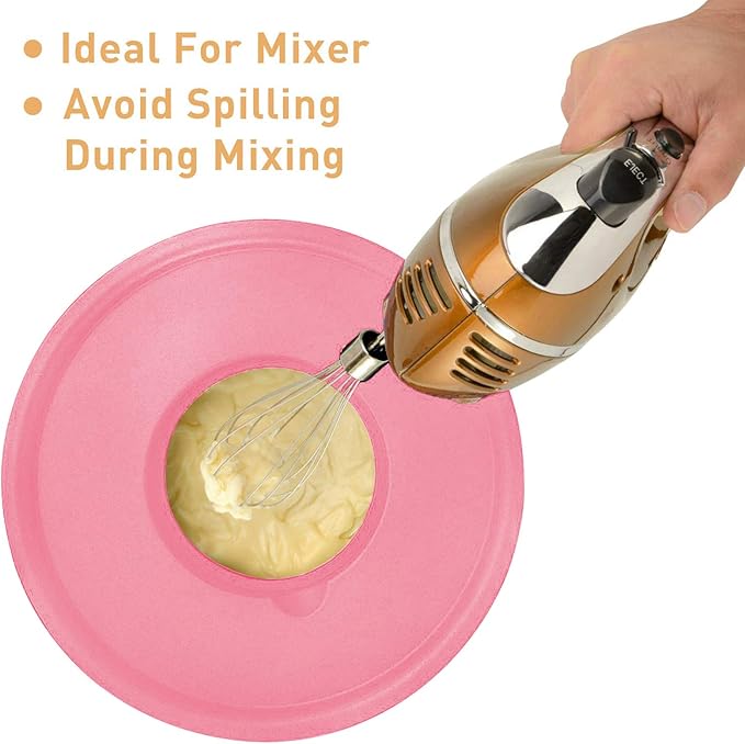 Wildone Mixing Bowls with Lids Set, 5PCS Stainless Steel Colorful Nesting Bowls with 3 Grater Attachments, Measurement Marks & Non-Slip Bottoms, Size 5, 3, 2, 1.5, 0.63 QT, Great for Mixing & Serving