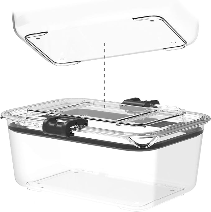 Prepara Latchlok 7.8 Cup Tritan Food Storage Container, Set of 2, Clear