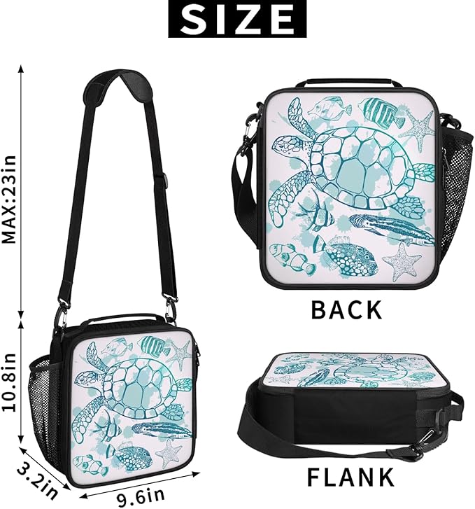 Lunch Bag Personalized Sea Turtle Ocean Lunch Bag Gifts Insulated Lunch Bag Reusable Lunch Box Picnic Travel Lunch Tote Bag Snack Bag