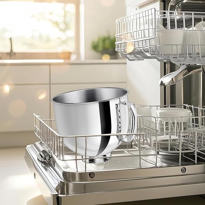 5 Quart Stainless Steel Mixing Bowl with Handle Fit for KitchenAid Artisan&Classic Series 4.5-5 QT Tilt-Head Mixer, bowls for kitchenaid mixers,Dishwasher safe