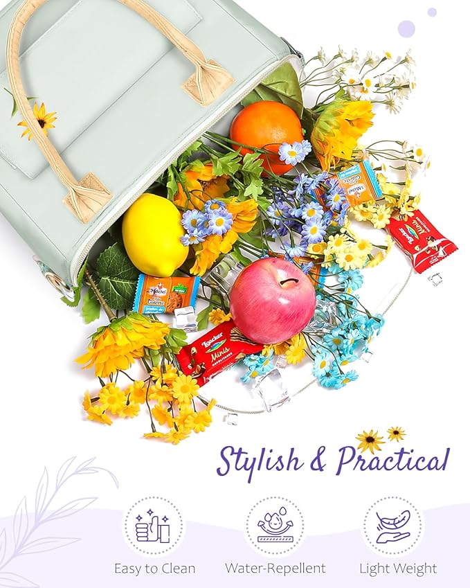 Small Insulated Lunch Bag Box Women - Leakproof Water-Repellent Lightweight Cooler with Removable Strap for Work Picnic - Teacher Mothers Day Christmas Birthday Gifts