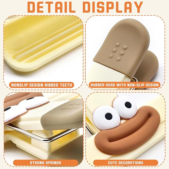 9 Pack DIY Chip Clips Bag Clips Food Clips, Snack Clips Bag Clips for Chips and Other Food Bags, Heavy Duty Sealing Clips for Home Food Storage(3 x L, 6 x S)