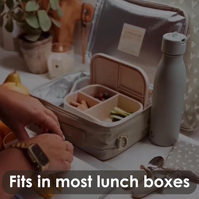 Ali+Oli Silicone Bento Box (Blue) Lunch Box for Kids, Toddlers, Preschoolers & Adults | BPA-Free and Spill-Proof | Ideal for School, and On-the-Go Meals| Perfect for Lunch, Snacks, and Meals