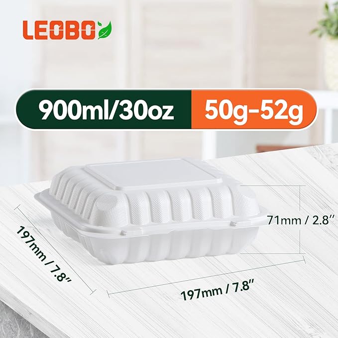 Take Out Containers, BPA Free Plastic To Go Container with Lids for Food 65-Pack 30 oz Reusable Meal Prep MFPP Clamshell Disposable To Go Boxes,Perfect for Storage,Takeout Lunch,To-go Salad