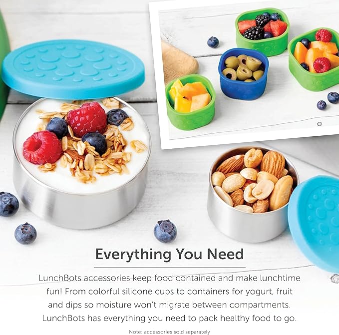 LunchBots 12oz Insulated Food Jar Stainless Steel Wide Mouth - Container With Vented Lid - Keeps Contents Hot or Cold for Hours - Leak-Proof Portable Thermal Food Jar is Ideal for Soup - Navy