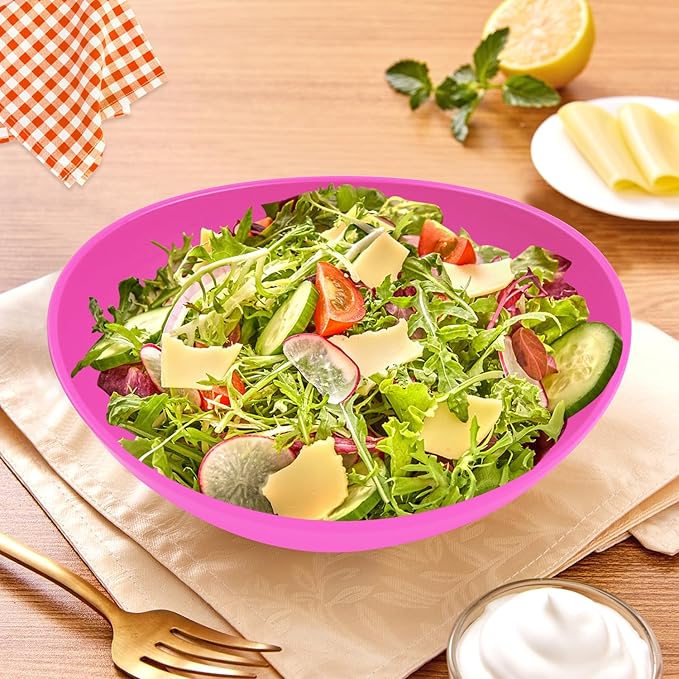 Homienly Large Bowls 60 OZ Wheat Straw Bowls Unbreakable Serving Bowls for Kitchen, Salad, Popcorn, Microwave and Dishwasher Safe Set of 2 - Pink