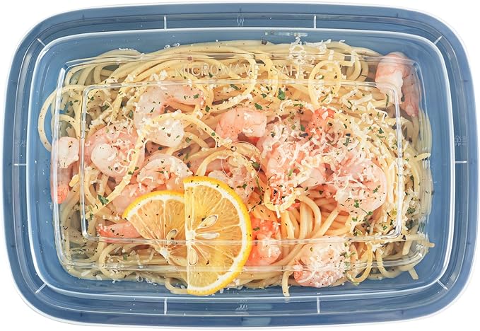 Restaurantware Asporto 28 Ounce Take Out Containers, 100 Food Containers With Lids - Microwavable, Disposable, Midnight Blue Plastic To Go Food Containers, No BPA, For Take Out And Delivery