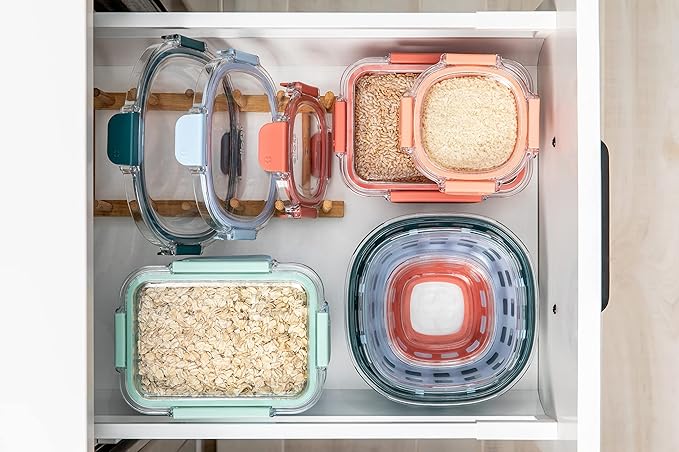 Ello Duraglass Mixed Meal Prep Sets Leak-Proof Glass Food Storage Containers with Silicone Sleeves and Airtight BPA-Free Lids, Dishwasher, Microwave, and Freezer Safe