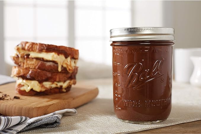 Ball Jar with Lid and Band - Pick Your Size and Color (Clear, Wide Mouth Pint - 16 oz.) Pack Of 2
