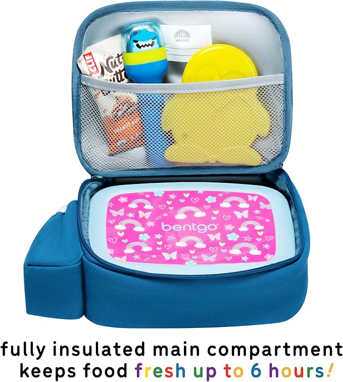 Toddler Lunch Bag for Girls and Boys, Lunch Box for Kids Ages 2–5, Fully Insulated with Padded Handle, Storage Pocket and Water Bottle Pocket, Lightweight, Easy to Clean, BPA-Free - Shark