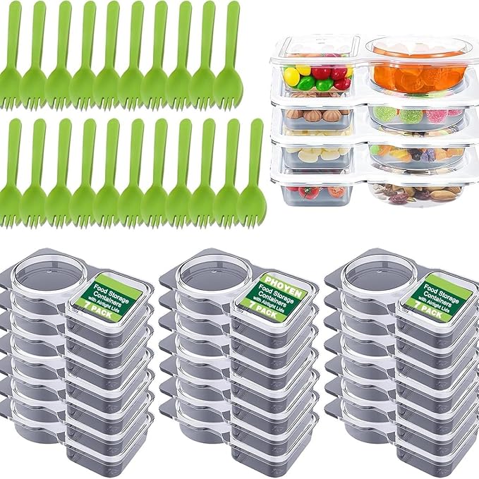 21Set Reusable Snack Containers with Lids,Snack Pack Containers for Portion Control and Meal Prep Lunch Containers for School Office Travel