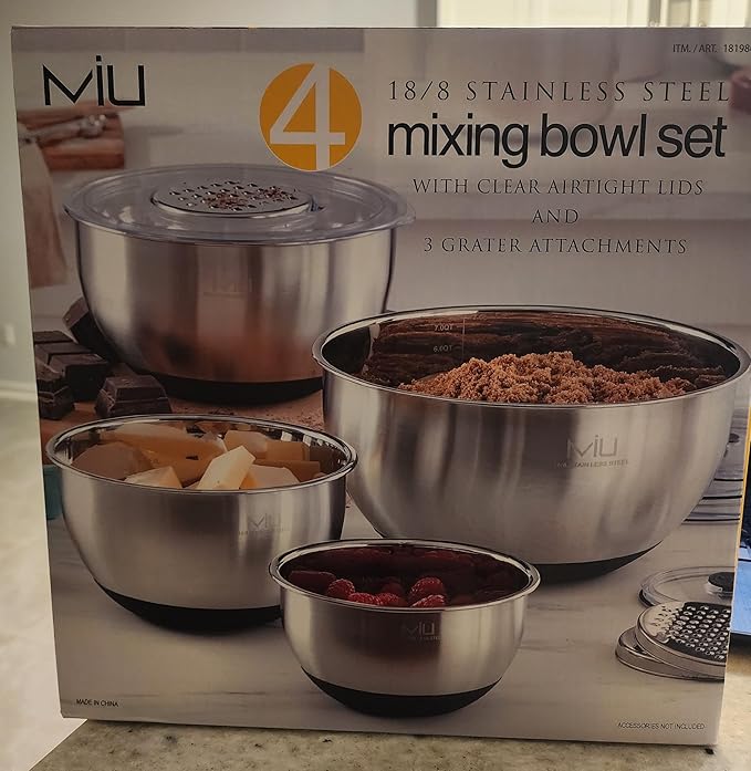 MíU Stainless Steel Mixing Bowls with Graters, Set of 4
