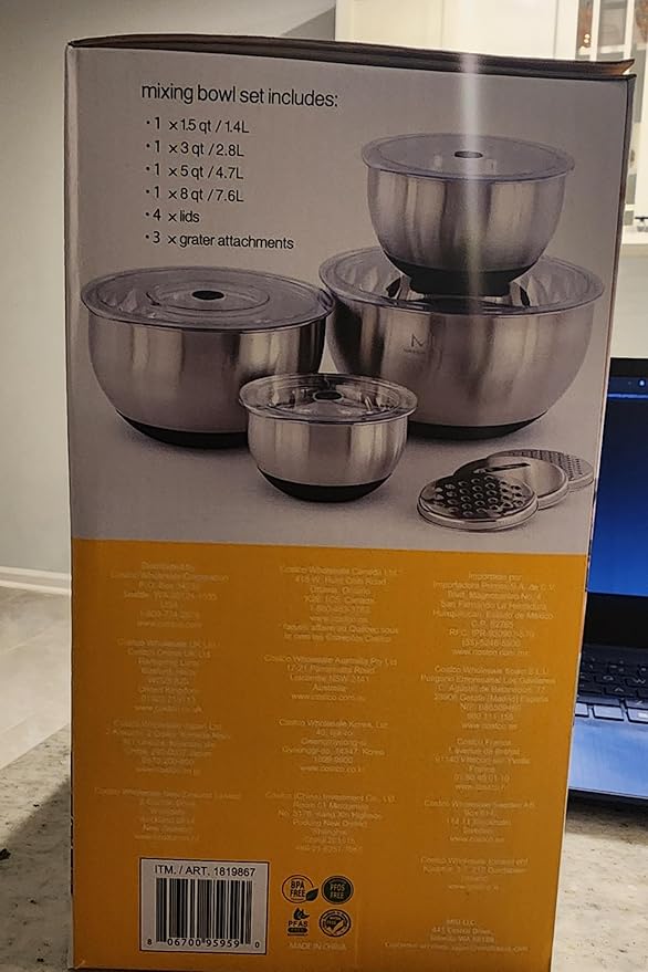 MíU Stainless Steel Mixing Bowls with Graters, Set of 4