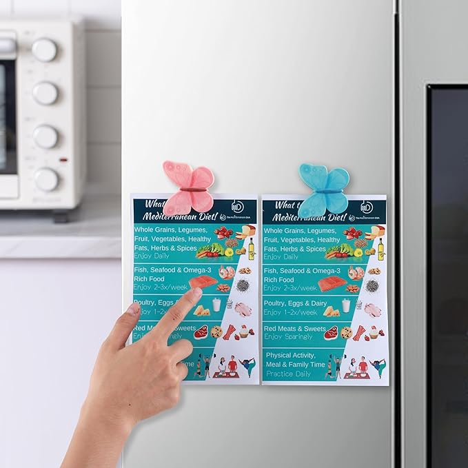 COOK WITH COLOR Cute Magnetic Clips - Funny Snack and Chip Bag Clips for Kitchen and Food Storage - Butterfly, Pack of 8 for Airtight Seal