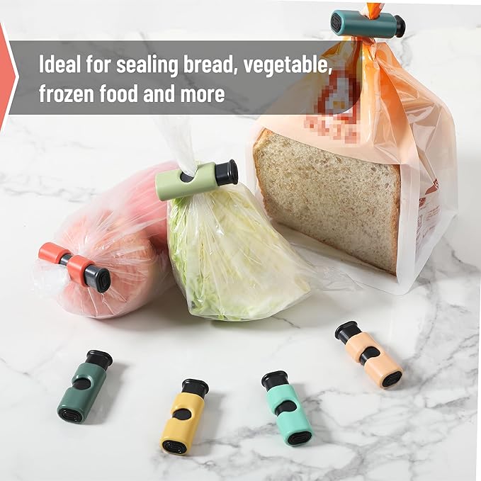 Mr. Pen- Squeeze and Lock Bread Bag Clips, 8 Pack, Harvest Field Colors, Squeeze and Lock Bread Clips Reusable