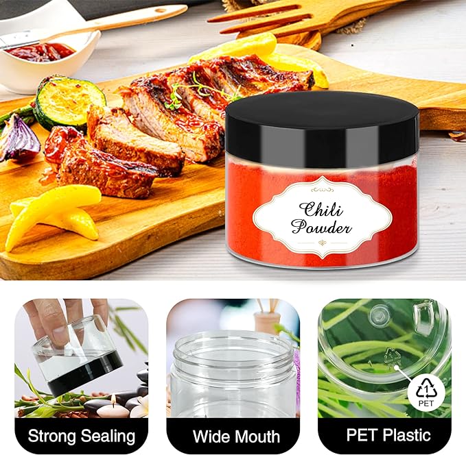 Plastic Jars with Lids, 4 OZ Slime Containers 72 Pcs Empty Clear Plastic Jars Refillable Plastic Cosmetic Containers with Screw On Lids for Kitchen Use Lotions & Beauty Products