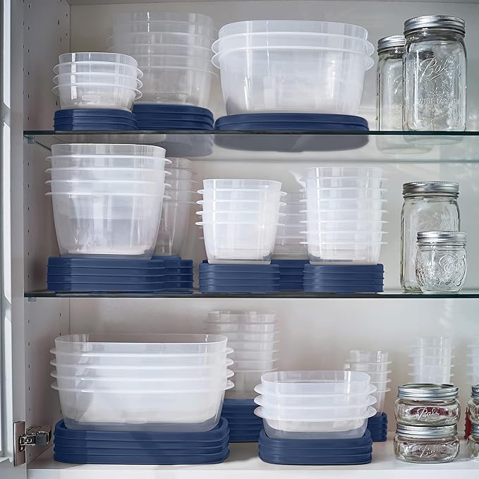 Rubbermaid EasyFindLids Food Storage Containers in Special-Edition Insignia Blue, 42 Piece