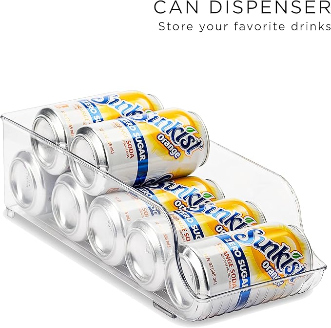 Sorbus Fridge Bins and Freezer Bins Refrigerator Organizer Stackable Food Storage Containers BPA-Free Drawer Organizers for Refrigerator Freezer and Pantry (Pack of 8)