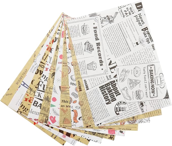 Grease Proof Liners 13.8" x 9.8" Deli Wrap 200 Pack. Best Kraft Food Wrapping Paper Sheets for Picnic, Festival, Fair or BBQ. Perfect Liner for Tray, Basket or Boat (Kraft Poster)