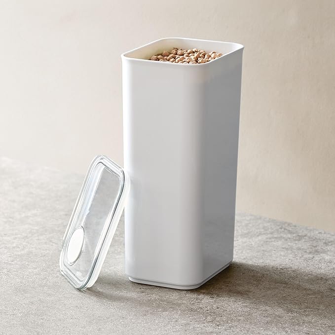 iDesign Extra Large Airtight Kitchen Canister with Removable Pour Cap - Set of 4 - White