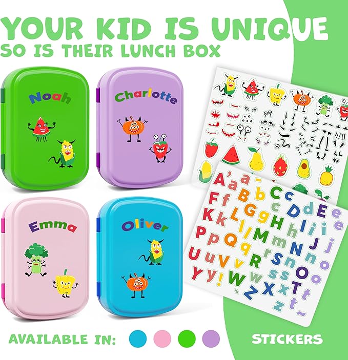 Umami All-in-1 Bento Box for Kids, Ice-pack & Utensils Included, 100% Leakproof & BPA free, Parents' favorite Lunch Box Kids (Jungle Green, 23 oz)