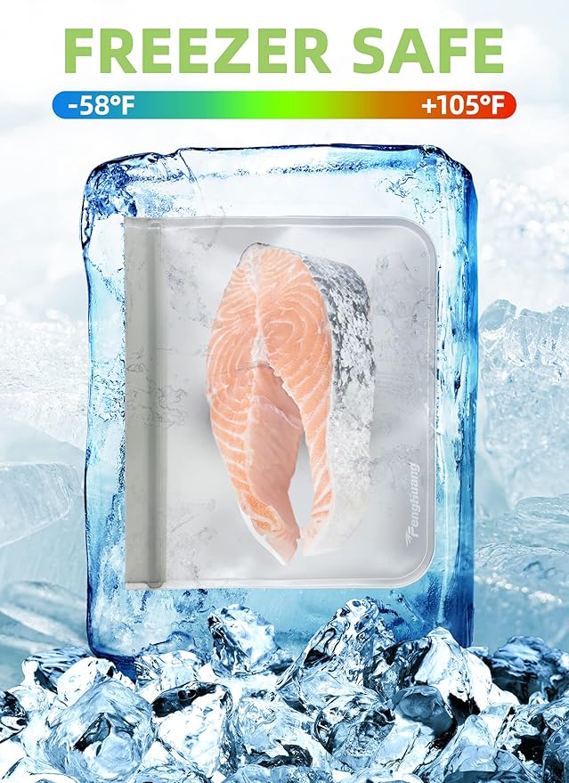 24 Reusable Food Storage Bags, Freezer Bags with Pack BPA FREE (8 Reusable Gallon Bags+8 Leakproof Reusable Sandwich Bags+8 Food Grade Snack Bags) EXTRA THICK Reusbale Lunch Bag for Salad Fruit