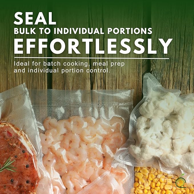 200 FoodVacBags 6-inch X 10-inch Pint Vacuum Sealer Bag Pouches, Food Storage Bags, Compatible with Foodsaver™