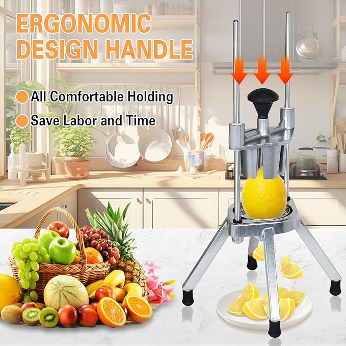 Hakka Commercial Easy Wedger Slicer Lemon Cutter with 4 Wedger/ 6 Wedger/8 Wedger Stainless Steel Fruit Cutter Lime Slicer for Lemons Limes Tomatoes Potatoes