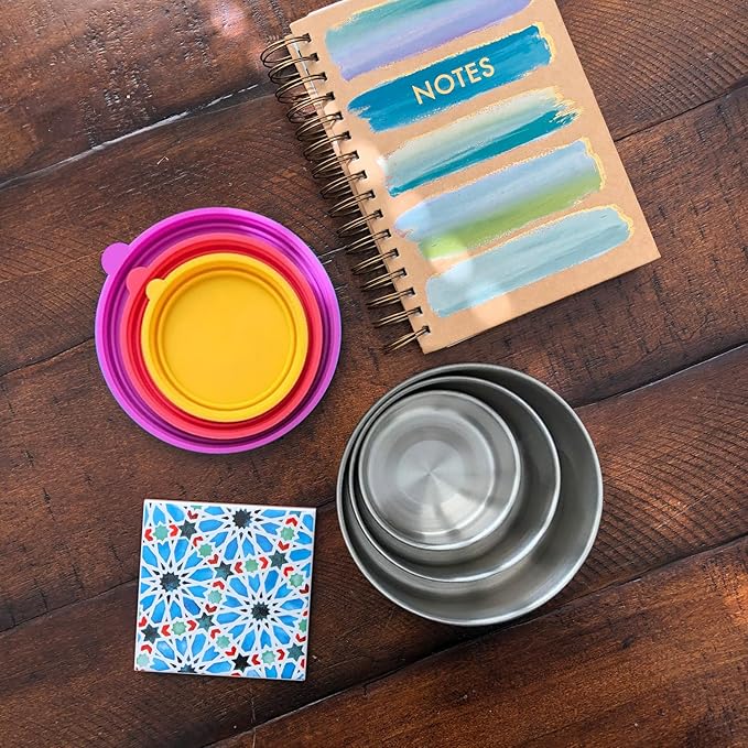 4 X 7 oz Stainless Steel Containers with Lids - Leakproof w/Silicone Lids - BPA Free - Dishwasher & Freezer Safe - Portable & Reusable - Stainless Steel Storage Food Snack Containers
