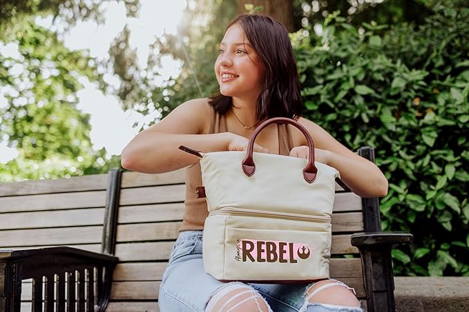 PICNIC TIME Star Wars Rebel Urban Lunch Bag, Cooler Lunch Tote, Insulated Lunch Bag, (Beige with Brown Accents)