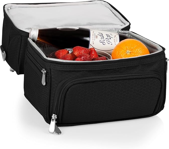 PICNIC TIME Disney Nightmare Before Christmas Jack Pranzo Lunch Bag, Insulated Lunch Box with Utensil Set, Lunch Cooler Bag, (Black)