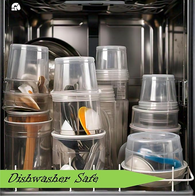 Mr Miracle 16 oz Clear Deli Containers with Lids. Pack of 12. Airtight Reusable Plastic Food and Multi-Purpose Containers. Microwave, Freezer and Dishwasher Safe