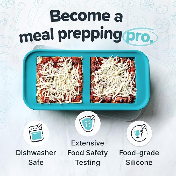 Souper Cubes Silicone Freezer Molds Gift Set with 2 Tbsp, 1/2, 1, and 2 Cup Silicone Freezer Trays With Lids - Meal Prep and Kitchen Essentials Bundle - Aqua