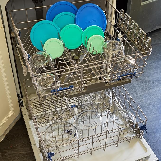 Anchor Hocking 26 Piece Glass Storage Containers with Lids (13 Glass Food Storage Containers & 13 Mixed Blue SnugFit Lids)