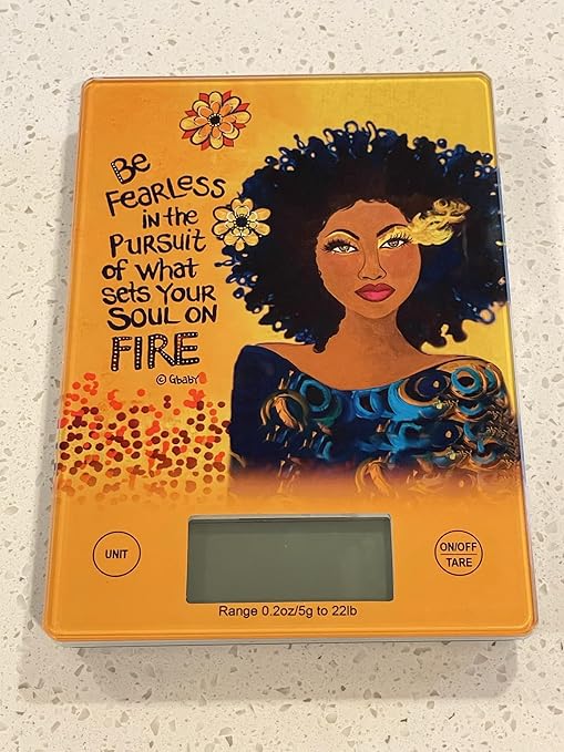 Digital Kitchen Scale for African American Women, in Grams, Ounces, Milliliters & Pounds, LCD Display, for Meal Prep, Cooking and Baking