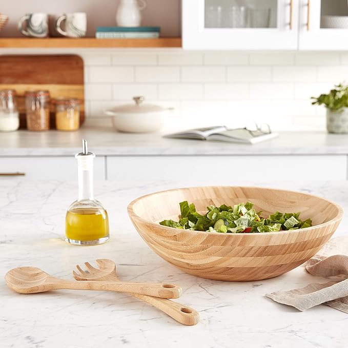 Lipper International Bamboo Salad Bowl and Server Set