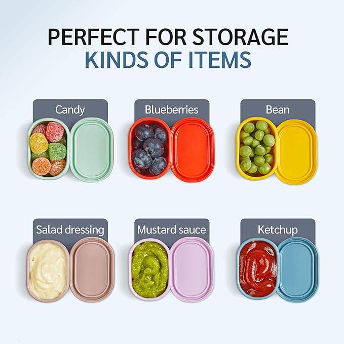 ISSEVE 6Pcs/Set Nesting Silicone Food Storage Containers with Lids, BPA Free Reusable Meal Prep Silicone Containers Lunch Box Bento Box Set (33.8oz, 20oz, 10oz, 6.7oz, 1.3oz) (Grey)