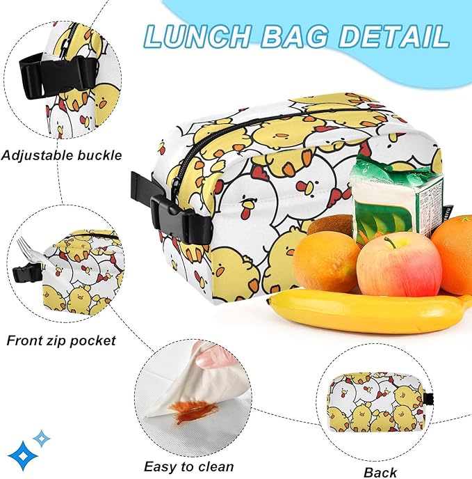 Farmhouse Chicken Rooster Kids Backpack for Girls Boys School Bookbag with Insulated Lunch Box for Elementary Primary Schooler Backpack Set