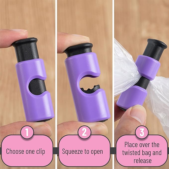 Mr. Pen- Squeeze and Lock Bread Bag Clips, 8 Pack, for Food Storage and Packages, Snack Clips